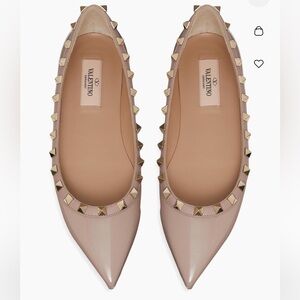 Valentino Rockstud Patent Nude Flats NIB